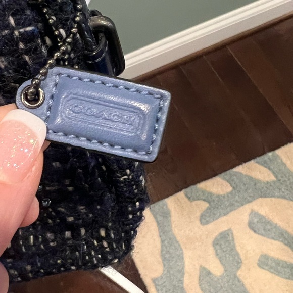 Coach Classic Chelsea Boucle Blue/Black Tweed Handbag - Picture 6 of 15